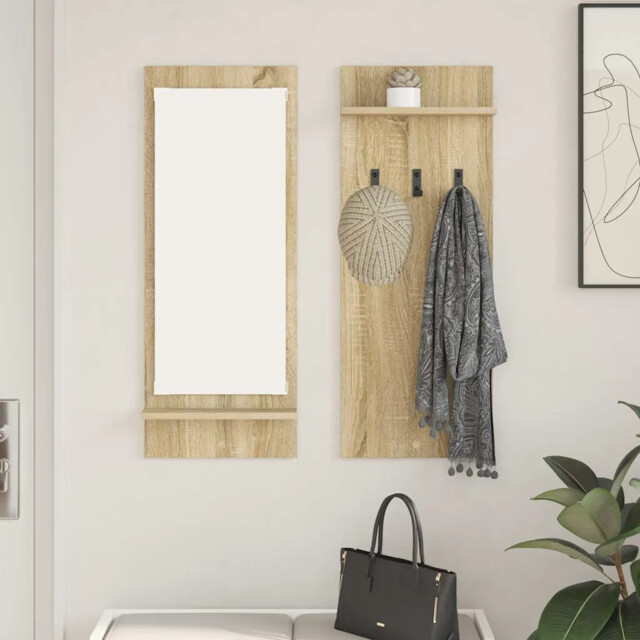 Wall-mounted Coat Rack With Shelf Sonoma Oak 70 X 10 X 90 Cm Vidaxl