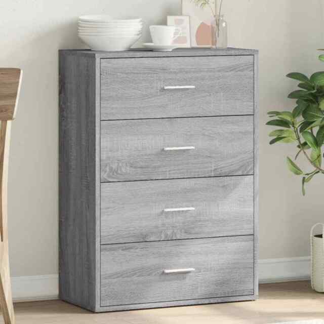 Sideboard Grey Sonoma 60x31x84 Cm Engineered Wood Vidaxl