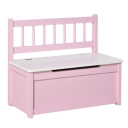 2 In 1 Wooden Toy Box, Kids Seat Bench Storage Chest, 60 X 30 X 50cm -