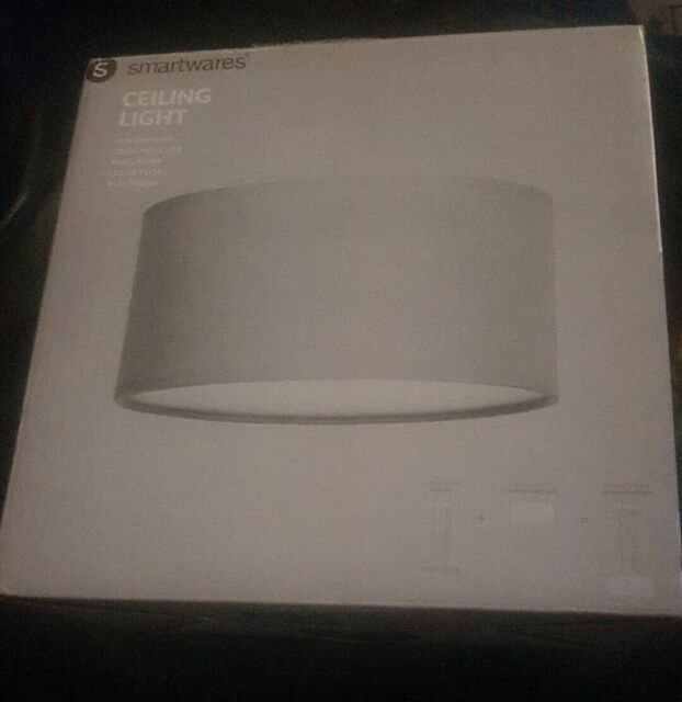 Smartwares Ceiling Light, Grey 20cm, A+, Fabric, E14, 40 W