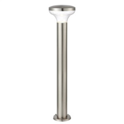 Outdoor Light Silver Roko 7w Led Gu10 Bollard Post Ip44 100cm
