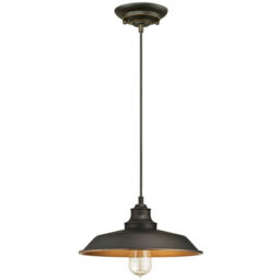Industrial Vintage Style Pendant Iron Hill Oil Rubbed Bronze With 1