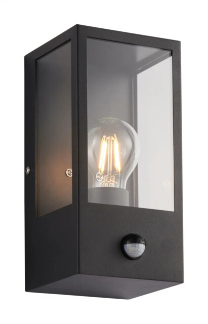 Outdoor Light Black Breton Wall Matt Pir Motion Sensor Saxby 94348