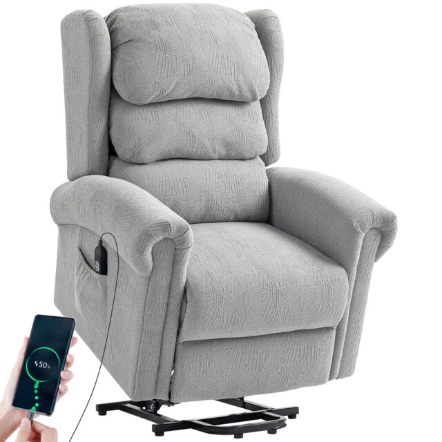 Homcom Power Lift Recliner Chair For Elderly With Remote Control, Grey