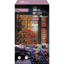 Premier 360 Led Christmas Multi-action Curtain Net Lights - 3.5m X