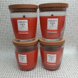 4x Woodwick Nature's Wick Scented Candle 285g Red Berry Nutmeg Coral