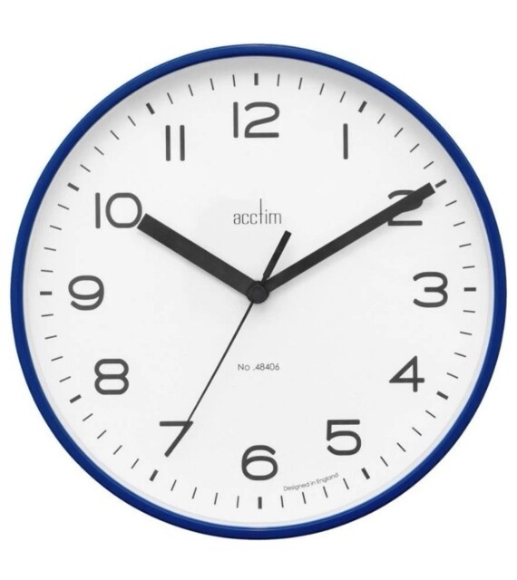 200mm Runwell Wall Clock, Midnight Blue - 22619