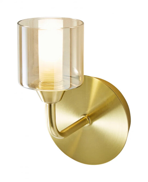 Bathroom Light Brass Patras Wall Satin Champagne Glass Ip44 Spa