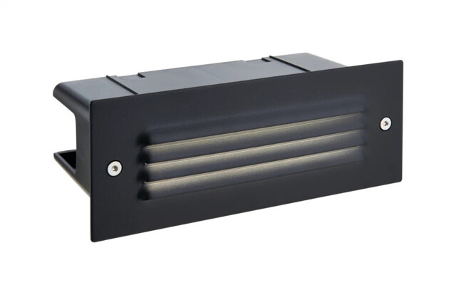 Outdoor Light Black Seina Louvre Led Brick Wall Ip44 4000k Cool White