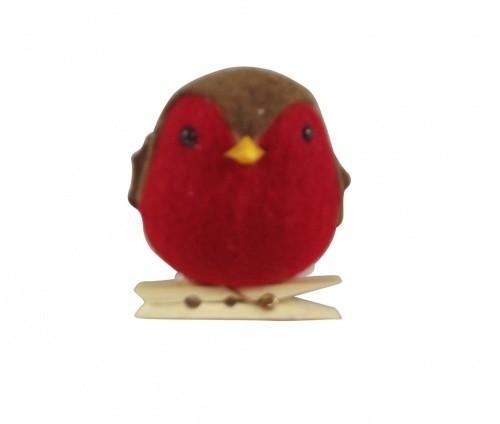 Gisela Graham Cute Felt Robin On Clip Christmas Tree Decoration