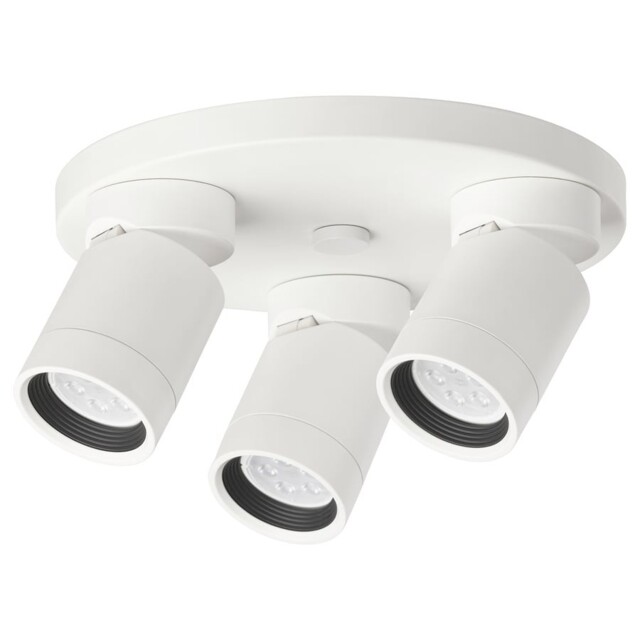 Modern Ikea Nymane White Ceiling Spotlight 3 Adjustable Spots Gu10