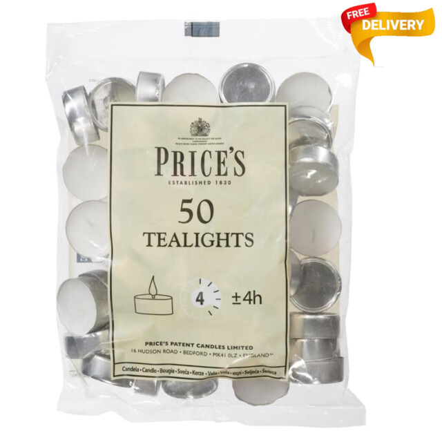 Prices Patent Candles Unscented Tealights 4 Hour Burn Multipacks