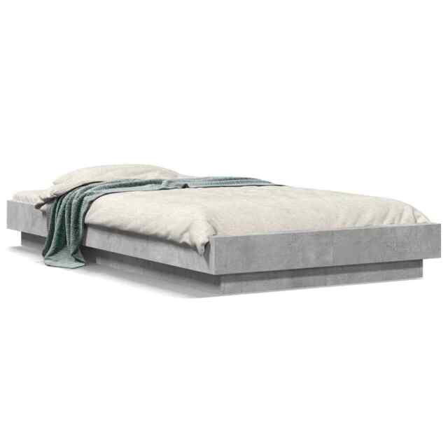 Bed Frame Concrete Grey 90x190 Cm Single Engineered Wood Vidaxl