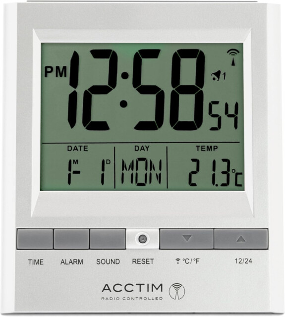 71717x Chula Rc Digital Lcd Alarm Clock In Silver