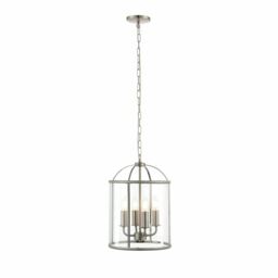 Endon 70324 Lambeth 4 Light Pendant Satin Nickel/clear Glass