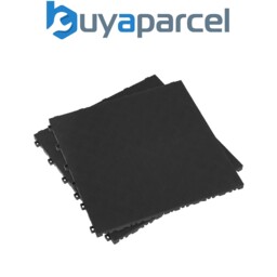 Sealey Ft3b Polypropylene Floor Tile 400 X 400mm, Black Treadplate -
