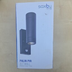 Outdoor Light Black Palin Double Spot Ip44 Matt Pir Motion Sensor