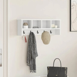 Wall-mounted Coat Rack White 75 X 16 X 26 Cm Engineered Wood Vidaxl
