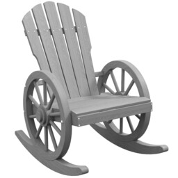 Rocking Chair Grey Fir Wood Adirondack Outdoor 68x88x92cm High Back