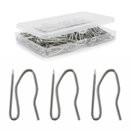 Curtain Hooks Heavy Duty Metal Pin Hooks, 50 Pack Zinc Curtain Hooks