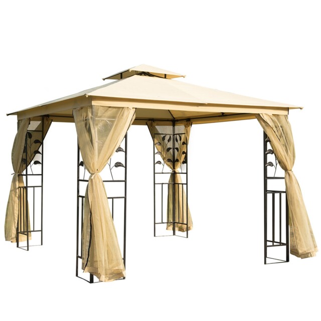 Outsunny 3 X 3(m) Patio Garden Metal Gazebo Marquee Tent Canopy