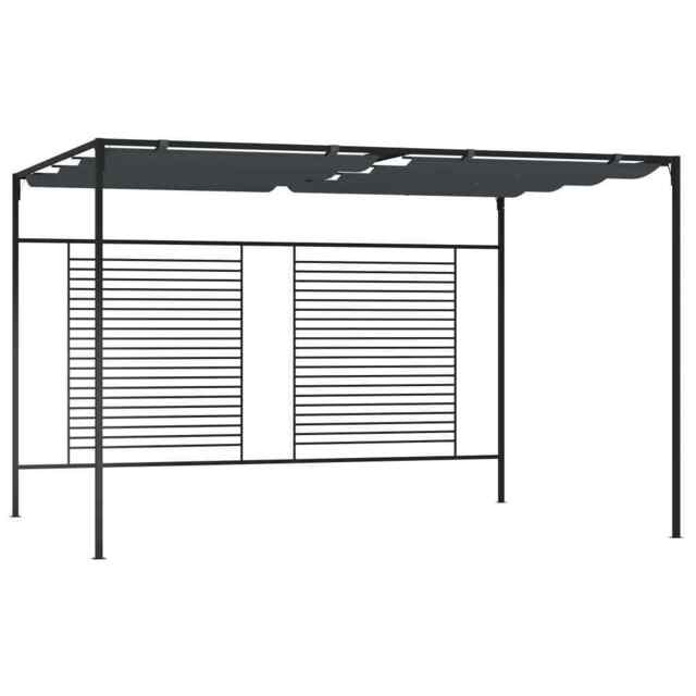 Gazebo With Retractable Roof 4x3x2.3 M Anthracite 180 G/m² Vidaxl