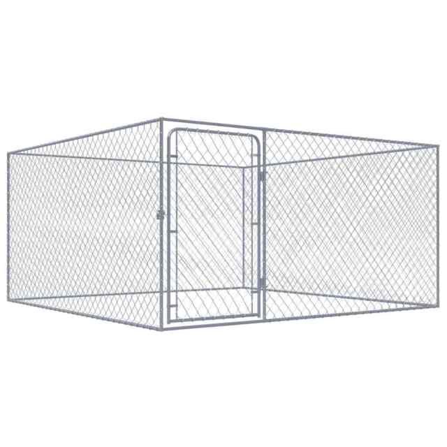 Outdoor Dog Kennel Galvanised Steel 2x2x1 M Vidaxl