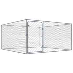 Outdoor Dog Kennel Galvanised Steel 2x2x1 M Vidaxl