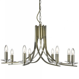 Ceiling Light Brass Ascona 8 Antique Searchlight 4168-8ab