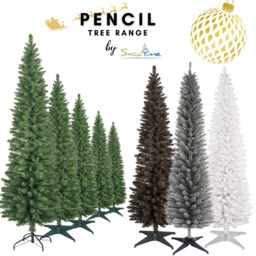 Christmas Tree Slim Pencil 4ft 5ft 6ft 7ft 8ft Green Grey White Black