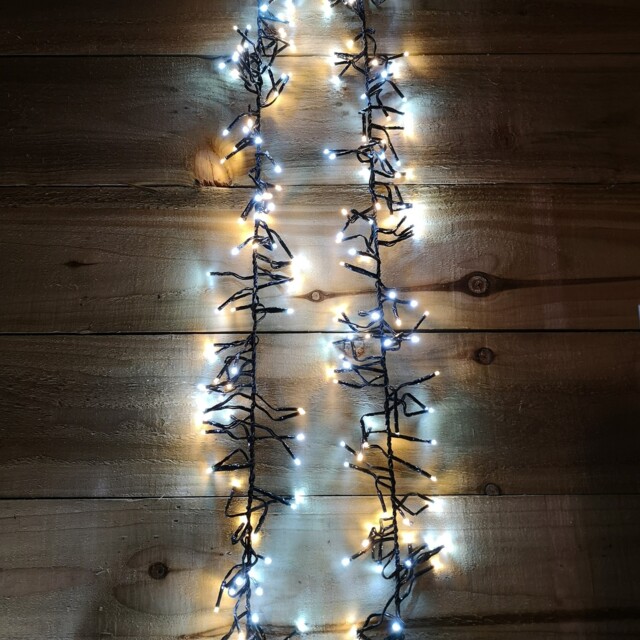 37.5m 3000 Led Christmas Cluster String Lights With Timer In White &