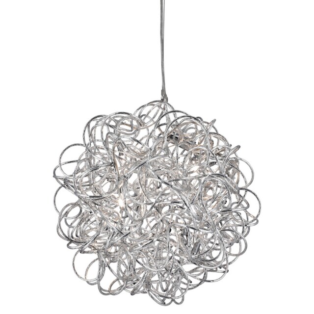 6 Lights Ceiling Mounted Pendant Cut Tangled Aluminium Shade