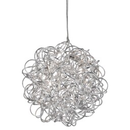 6 Lights Ceiling Mounted Pendant Cut Tangled Aluminium Shade