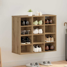Hallway Shoe Cabinet 77.5x30x67cm Artisan Oak Engineered Wood Slim Mod