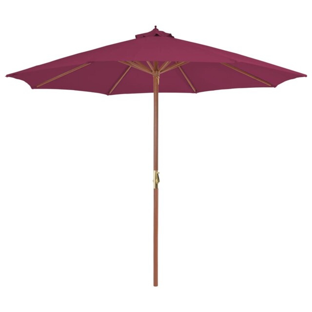 Parasol With Brown Pole Outdoor Garden Umbrella Canopy Sunshade