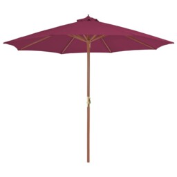 Parasol With Brown Pole Outdoor Garden Umbrella Canopy Sunshade