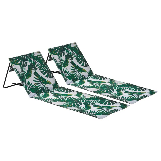 Folding Beach Loungers - Banana Leaf - Pack Of 2