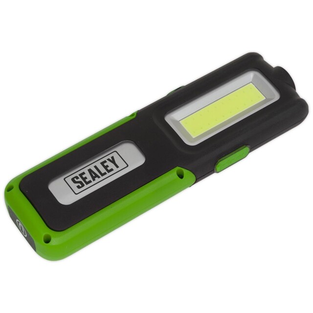 Sealey Rechargeable Inspection Lamp Green 5w Cob + 3w Led + Power Bank