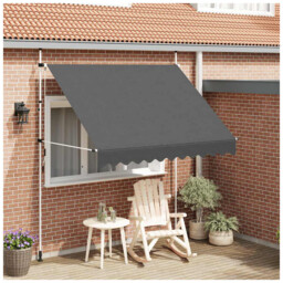 Retractable Awning Anthracite 250cm Polyester Pu Coated Steel Frame