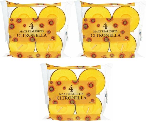 Prices Citronella Maxi 4 Pack Tealights Wax Fly Deterrent Outdoor Bbq
