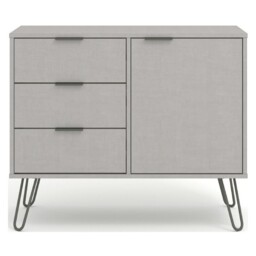 Augusta Sideboard 1 Door 3 Drawers Small Grey Compact Storage Unit