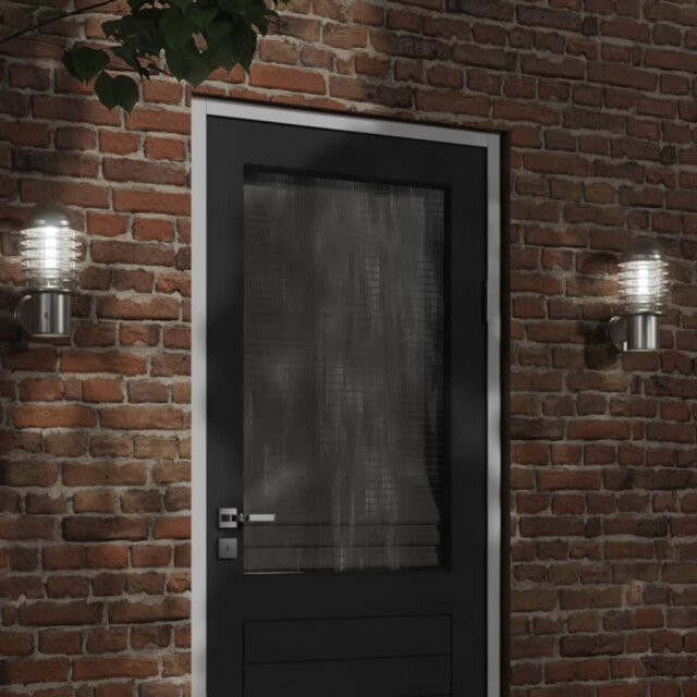 Outdoor Wall Light Silver Stainless Steel Pc Diffuser 15x15x33.5cm