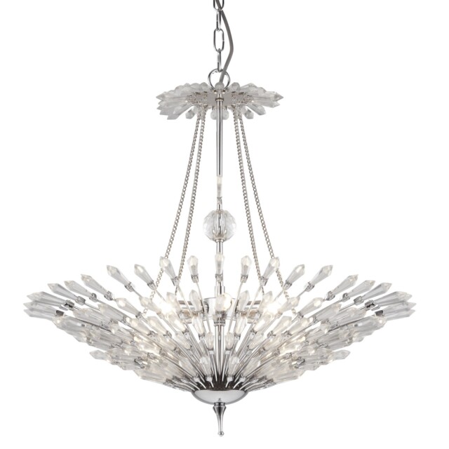 Stunning Searchlight 1626-6cc Fan Crystal Chandelier Pendant Light Rrp