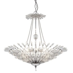 Stunning Searchlight 1626-6cc Fan Crystal Chandelier Pendant Light Rrp