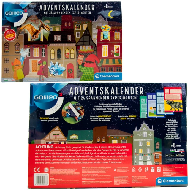 Clementoni Galileo Advent Calendar 2022 With 24 Experiments Ab 8 Years