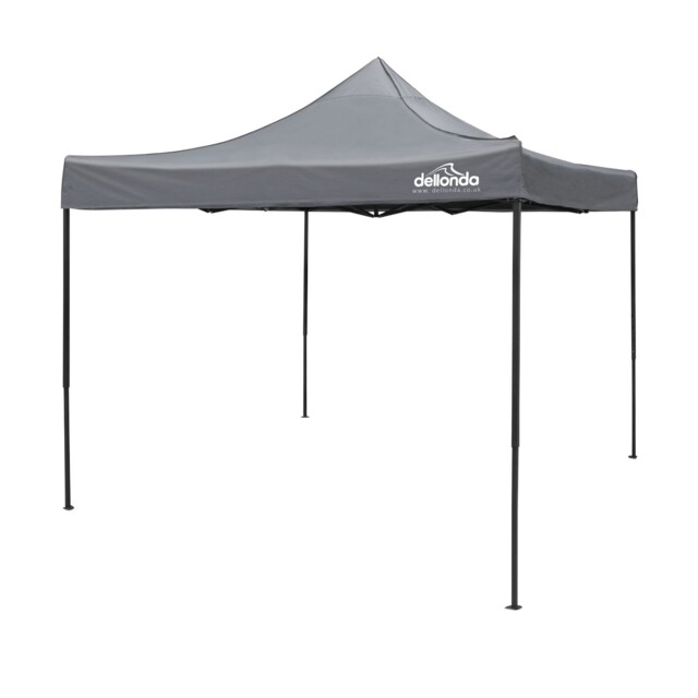 Dellonda Premium 3x3m Pop-up Gazebo Water Resistant Fabric Grey Canopy