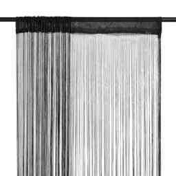 String Curtains 2 Pcs 100x250 Cm Black Vidaxl