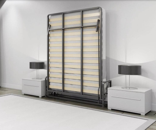 Vertical King Size Wall Bed Folding Guest Bed Pull Down Murphy Hidden
