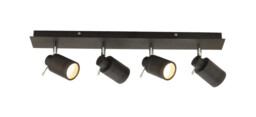 Bathroom Light Black Scorpius 4 Spot Bar Matt Ip44 Spa Spa-22560-mblk