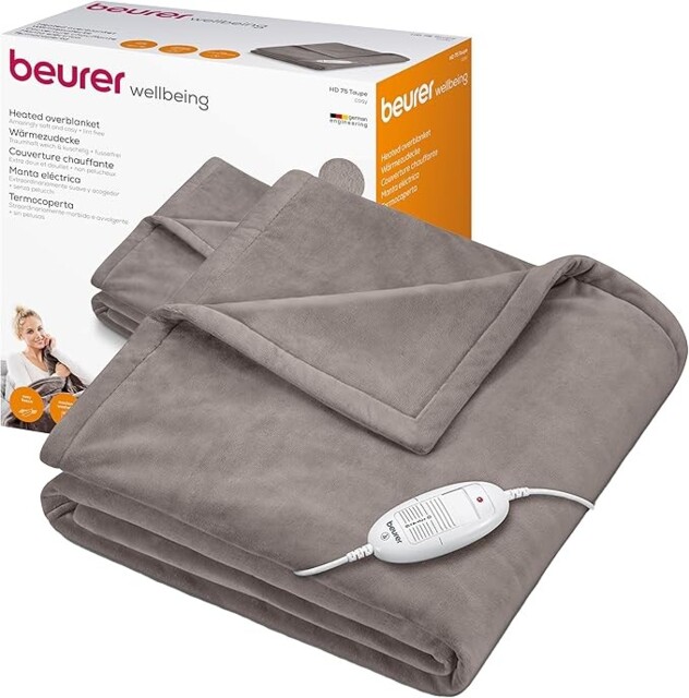 Beurer Hd75 Electric Blanket With 6 Temperature Settings, Soft Heated